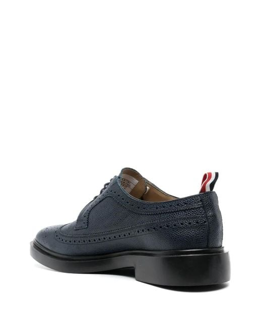 Thom Browne Black Pebble-Grain Leather Longwing Brogues for men