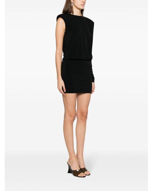 Patrizia Pepe Chain-link Detailing Asymmetric-sleeve Dress in Black | Lyst