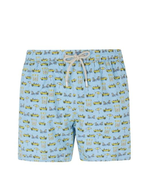 Mc2 Saint Barth Blue Lighting Micro Fantasy Graphic-Print Swim Shorts for men