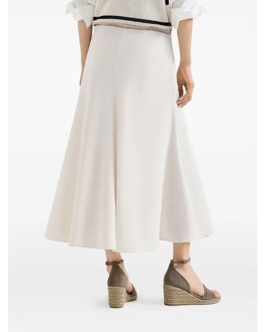 Brunello Cucinelli White Cotton Organza Skirt