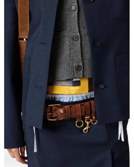 Miu Miu Blue Wool Single-Breasted Jacket