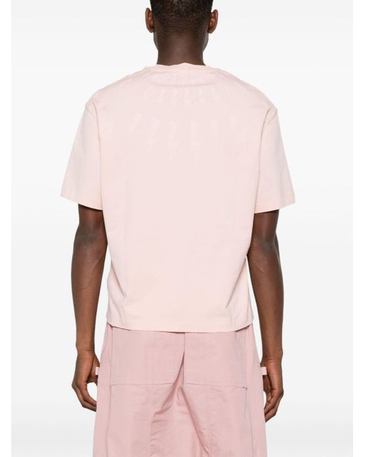 Neil Barrett Pink Thunderbolt-print Cotton T-shirt for men