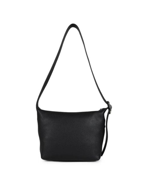Loewe Black Medium Loop Leather Shoulder Bag for men