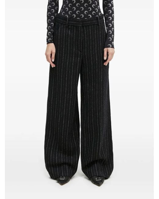 KENZO Black Pinstripe Palazzo Pants