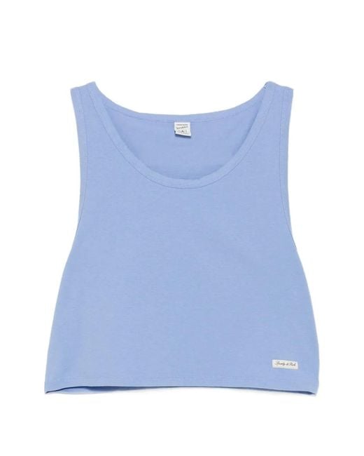 Sporty & Rich Blue Cropped Tank Top