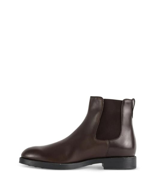 Tod's Brown Elastic-Panel Leather Boots for men