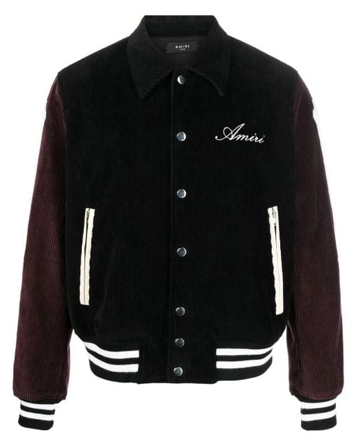 Amiri Black Giacca In Corduroy Patch Bones for men