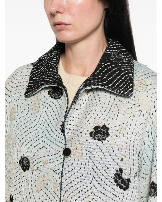 Forte_forte White Flower-Embroidery Jacket