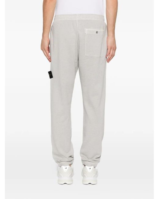 Stone Island White Logo-Patch Track Pants for men