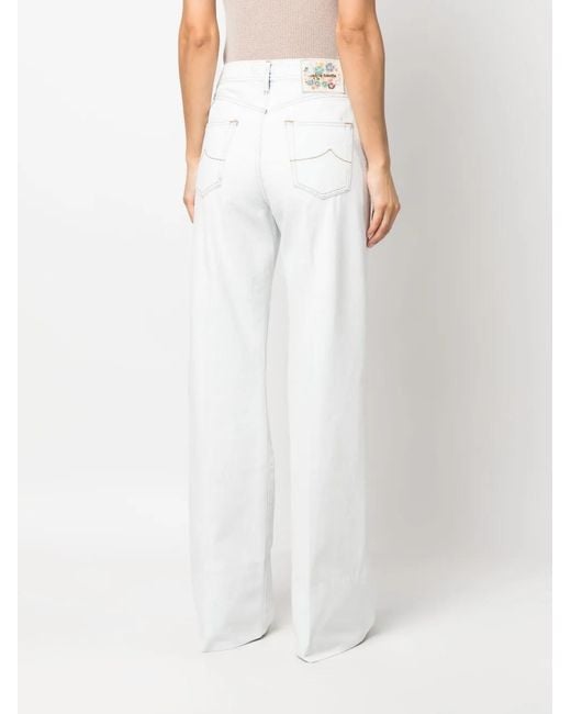 Jacob Cohen White Hailey Wide-Leg Jeans