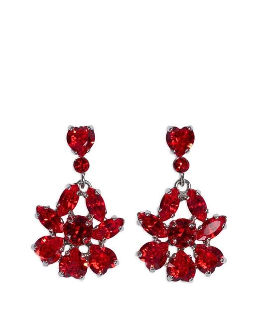 Simone Rocha Red Heartbloom Drop Earrings