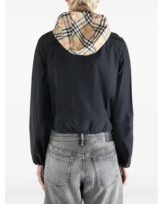 Burberry Black Zip Closure Jacket With Detachable Hood