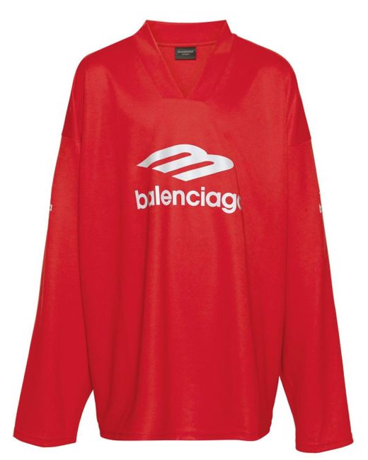 Balenciaga Red 3b Sports Icon Ski Sweatshirt for men