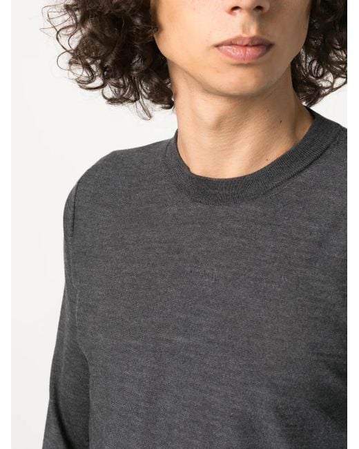 Jil Sander Gray Crew-Neck Virgin Wool Jumper for men