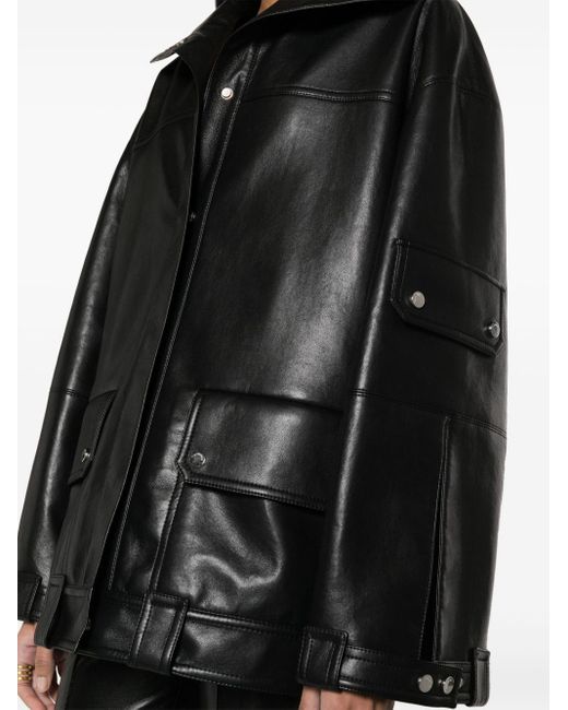 Nanushka Black Silva Panelled Faux-leather Jacket