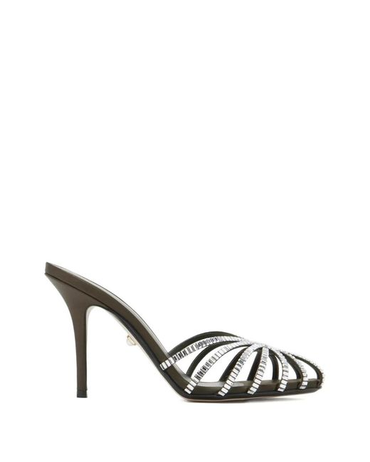 ALEVI White Emily Crystal-Embellished Heeled Sandals