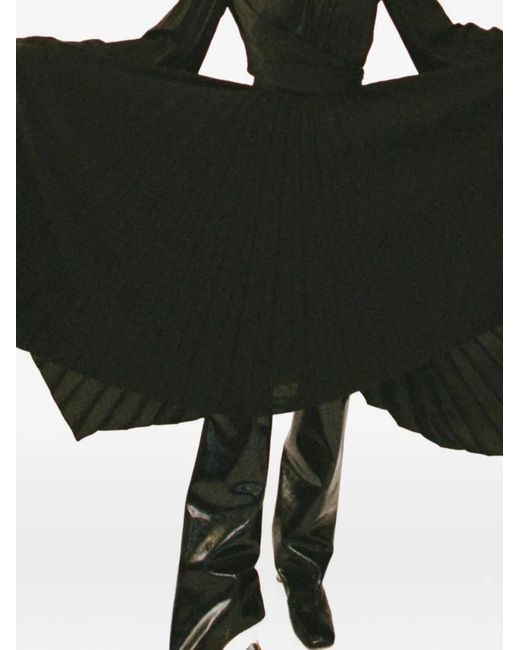 A.W.A.K.E. MODE Black Christy Wedge Knee-High Boots