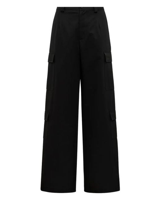 MSGM Black Cargo Pocket Trousers for men