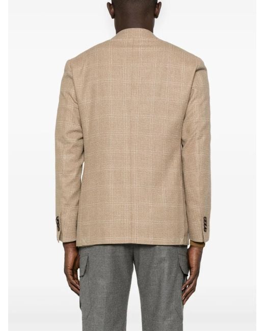 メンズ Canali チェック ジャケット Natural