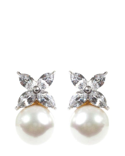 Fantasia by Deserio White Faux-pearl Stud Earrings