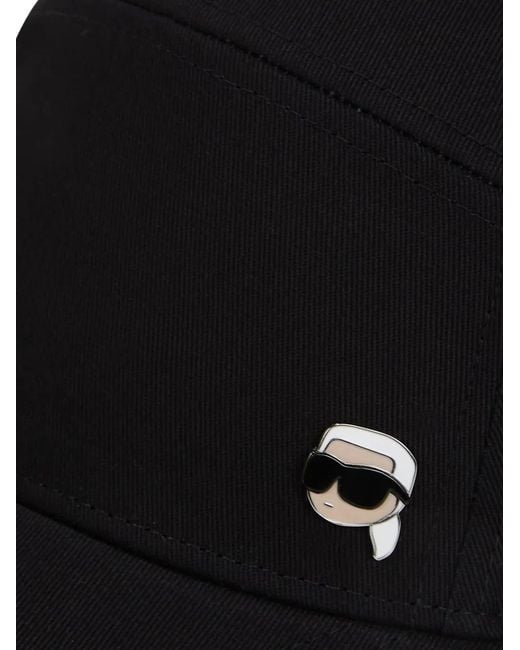 Karl Lagerfeld Black Ikon Baseball Cap