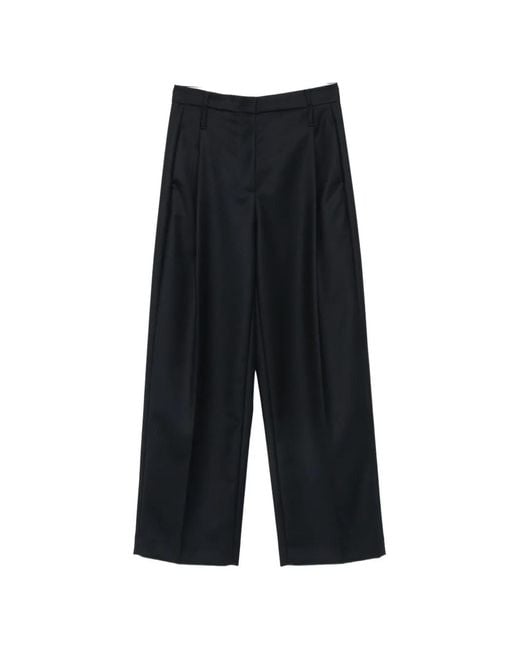 Tela White Pleated Wide-Leg Trousers