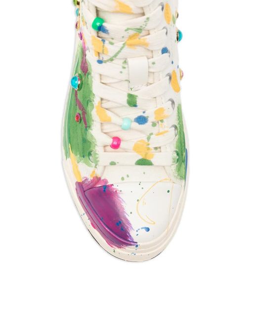 R13 Green Embellished Sneakers