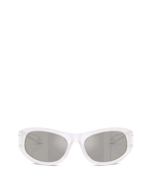 DIESEL White Oval-Frame Sunglasses