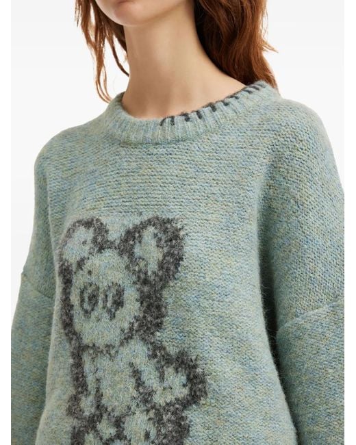 Mini Cream Green Graphic-Design Sweater