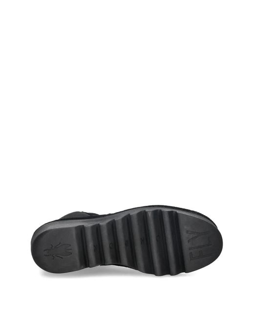 Fly London Black Elasticated-Panel Chelsea Boots
