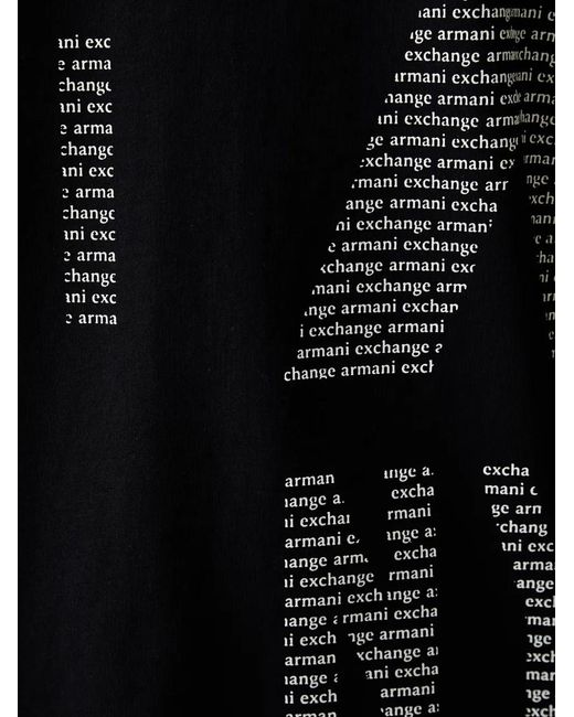 ARMANI EXCHANGE Black Logo-Print T-Shirt for men