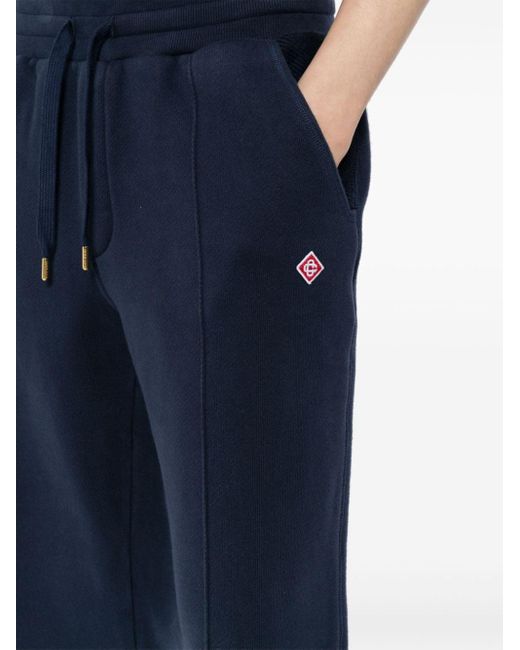 Casablancabrand Blue Logo-appliqué Cotton Track Pants for men
