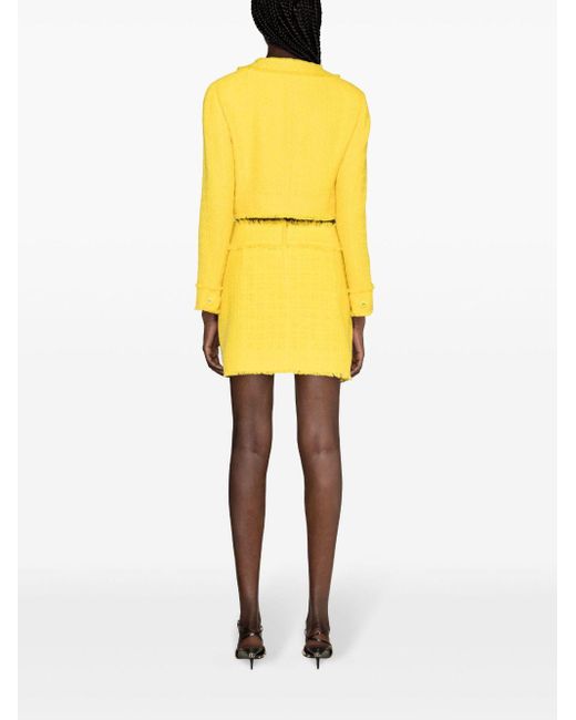 Dolce & Gabbana Aライン ツイード ミニスカート Yellow