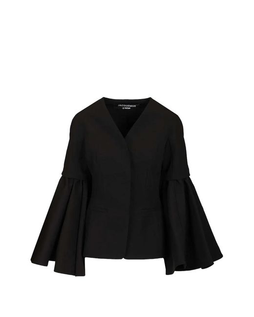 Jacquemus Black Blazer With Flared Sleeves