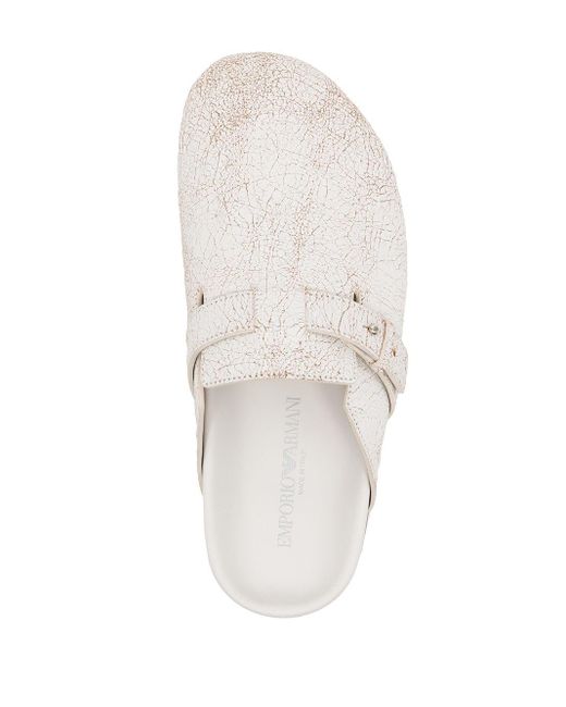 Emporio Armani Leer Leren Muiltjes in het Wit - Lyst
