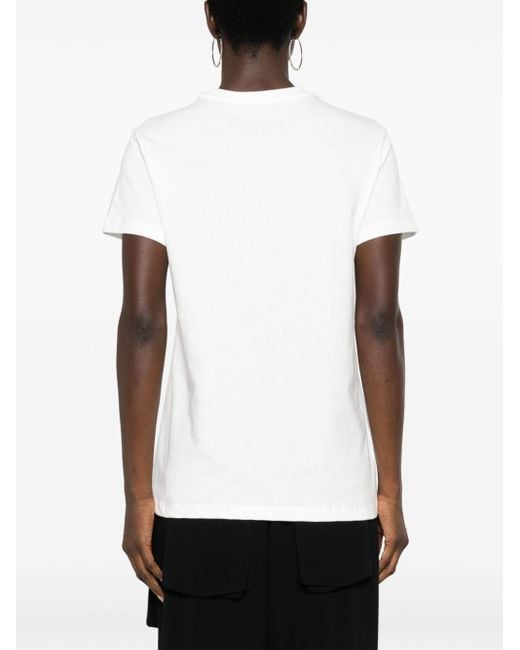 Pinko T-shirt Met Logoprint En Kralen in het White