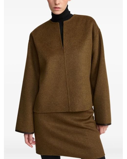 Yves Salomon Green V-Neck Top