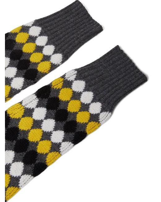 Plan C Gray Patterned-Jacquard Arm Warmer