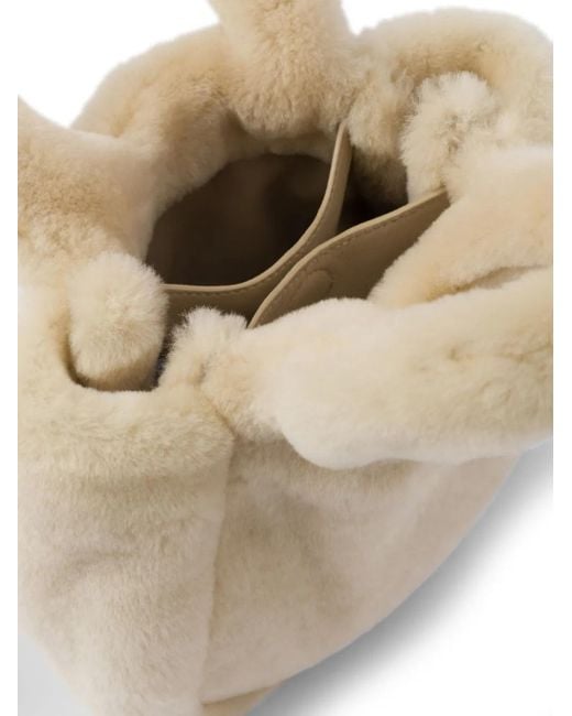 Prada Natural Mini-Tasche Mit Shearling
