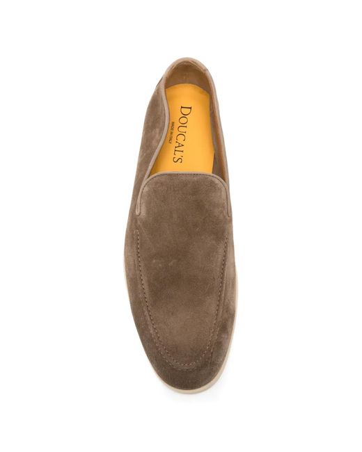 Doucal's Brown Suede Loafers for men