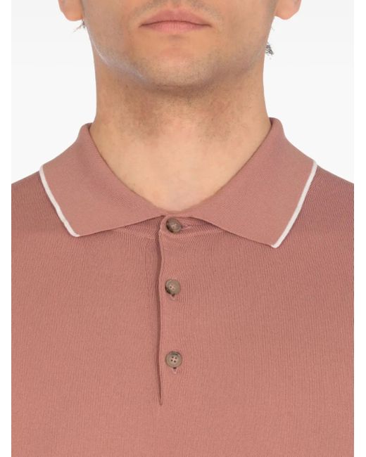 Peserico Pink Cotton Polo Shirt for men