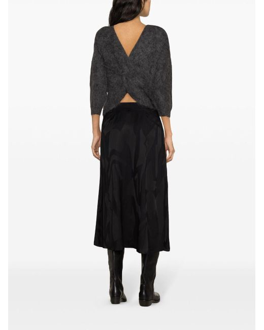 Ba&sh Black Banessa High-waisted Midi Skirt