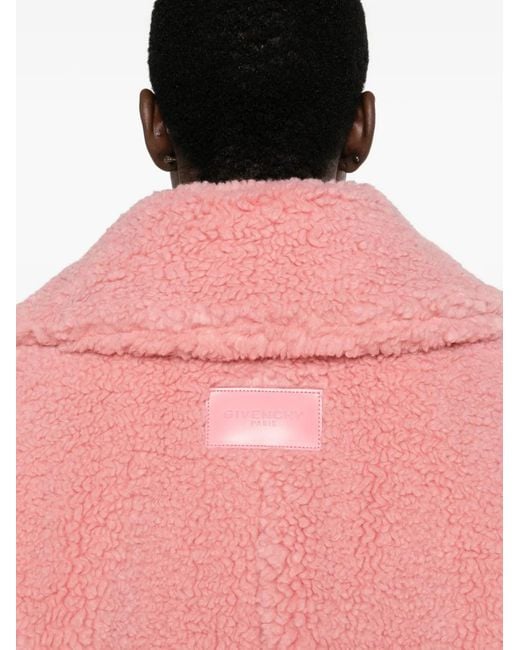 Givenchy Pink Faux-Shearling Cropped Jacket