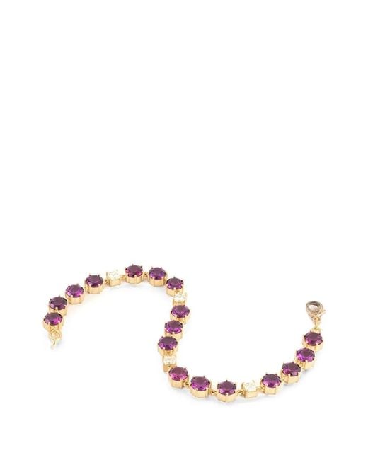 Sylva & Cie Metallic Rhodolite And Diamond Tennis Bracelet