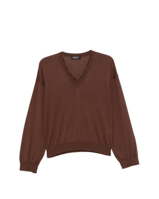 Fabiana Filippi Brown V-Neck Sweater