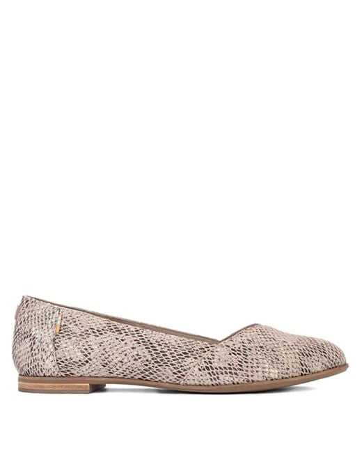 TOMS Brown Julie "Snake Print" Ballet Flats
