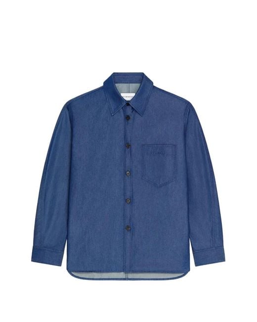 Givenchy Blue Couture Seam Overshirt Denim With Stamp for men