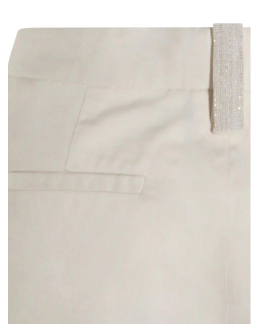 Fabiana Filippi White Side-Pocket Straight Trousers