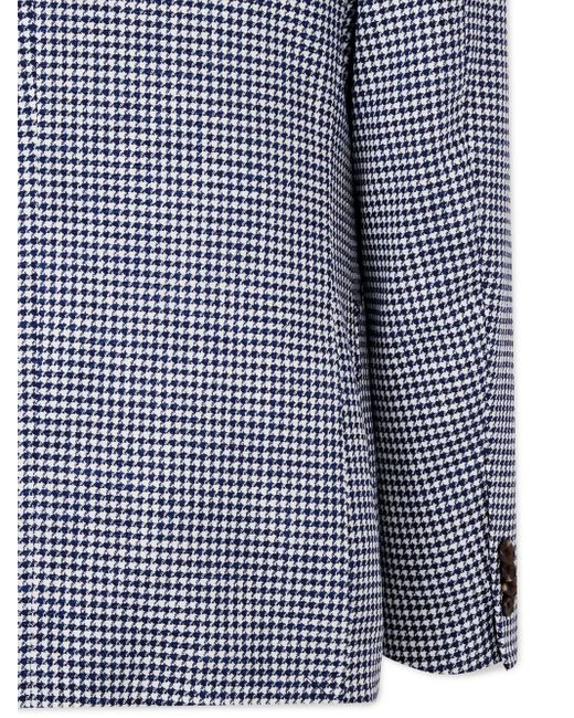 MAN ON THE BOON. Blue Houndstooth Blazer for men