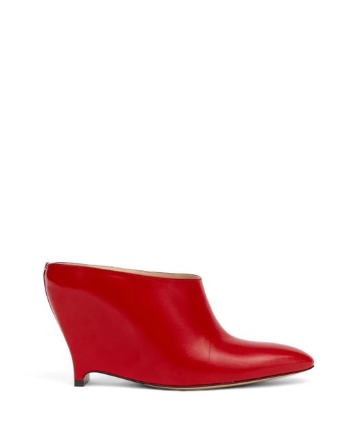 Maison Margiela Red Heel-Less Mules